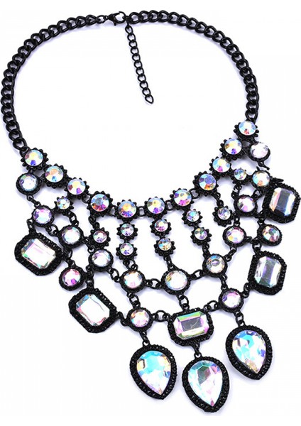 Bayan Kolye Çok Katmanlı Kristal Taş Püskül Kolye Bayan Moda Giyim Aksesuarları (Çok Renkli) (Yurt Dışından) fırsatları