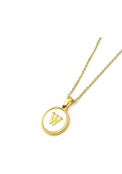 Kadınlar Için Paslanmaz Çelik 18K Altın Kaplama Ilk Harf Kolye, Zarif 26 Alfabe A'dan Z'ye Kolye Kolye Genç Kız Hediyeleri (Yurt Dışından)