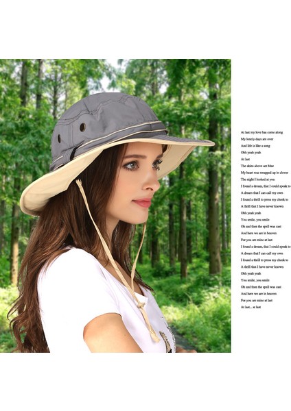 Boyun Kapaklı Erkek Güneş Şapkası Çabuk Kuruyan Uv Koruyucu Şapka Balıkçılık Şapkası (Koyu Gri + Bej) (Yurt Dışından) fırsatları