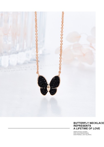 Romantik Sevgililer Yeni Yıl Hediyesi Mücevher Kolye, Kadınlar Için Kristal Kolye Kolye Takı Kadınlar Için Birthstone Kolye, Kelebek (Yurt Dışından) modelleri