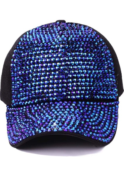 Tam Elmas Örgü Şapka Beyzbol Şapkası Güneşlik Açık Güneş Şapka Ins Elmas Sahne Ördek Dil Şapka Kadın (Yurt Dışından)