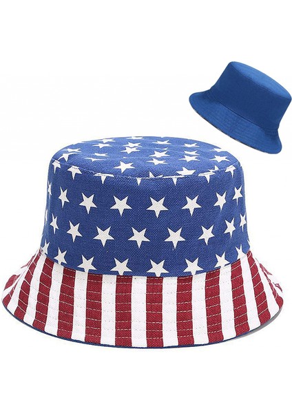 Kadınlar Için Sevimli Kova Şapka Plaj Balıkçı Şapkaları, Çift Taraflı Aşınma, Bayrak (Yurt Dışından)