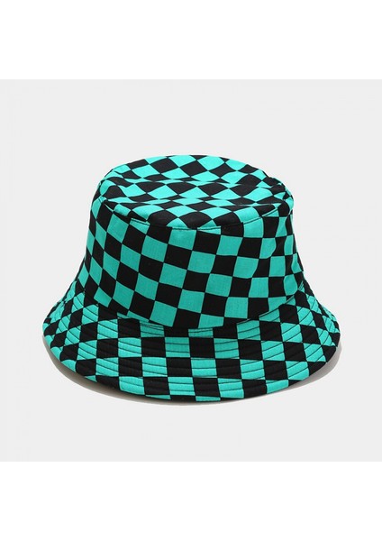 Unisex %100 Pamuk Toplanabilir Kova Şapka Güneş Şapkası Erkekler Kadınlar Için Düz Renkler, Yeşil (Yurt Dışından)