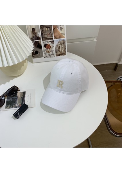 Erkek Klasik Logo Ayarlanabilir Beyzbol Şapkası(Beyaz) (Yurt Dışından)