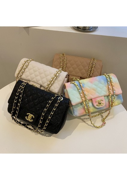 Xiaoxiangfeng Havyar Popüler Kadın Çantası Yeni Moda Eşkenar Dörtgen Zincir Omuz Crossbody (Yurt Dışından) fiyatları