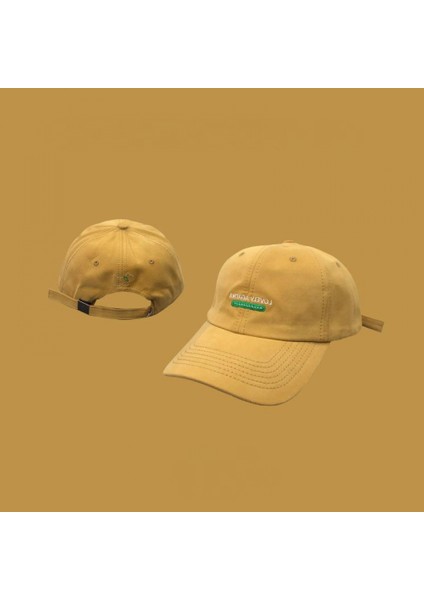 Harf Işlemeli Şapka Ayarlanabilir Beyzbol Şapkası (Sarı) (Yurt Dışından)