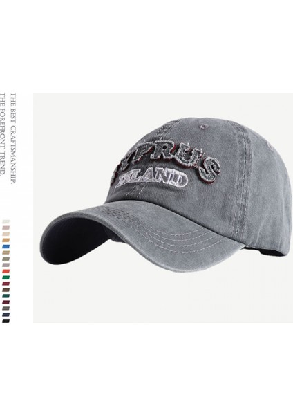 Harf Nakış Harf Ayarlanabilir Beyzbol Şapkası(Gri) (Yurt Dışından)