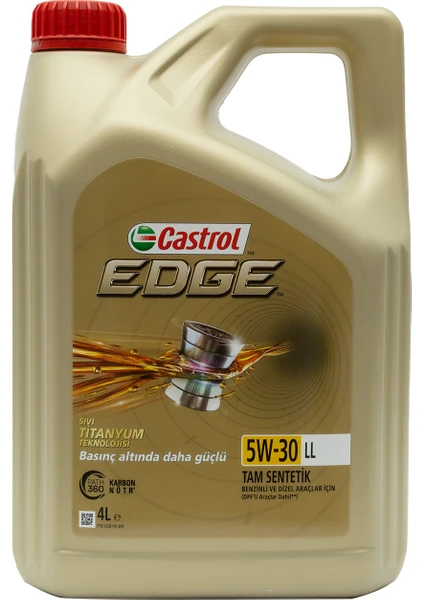 Edge 5W-30 Ll Tam Sentetik Benzin/lpg ve Dizel Araçlar Için Dpf’li Motor Yağı 4 Litre ( Üretim Tarihi: 07/2023 )