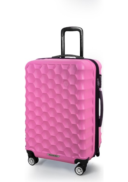 Petek Model Pembe Renk Orta Boy Valiz Bavul