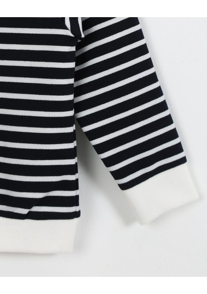 Erkek Çocuk Çizgili Baskı Detaylı Sweatshirt (6AY-4YAŞ) fırsatları