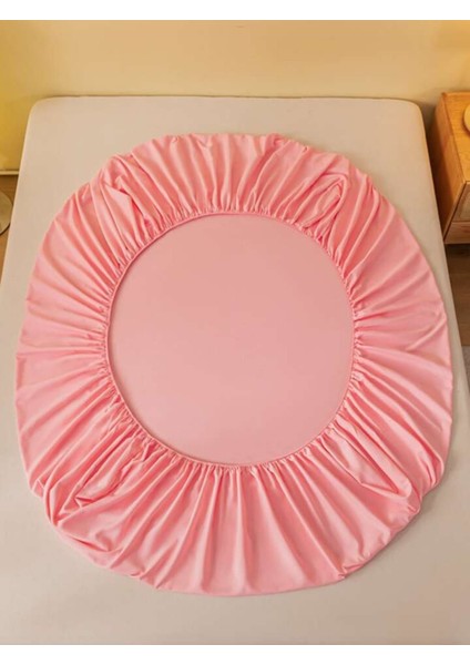 Ranforce Pamuklu Pembe Yastık Kılıflı Lastikli Çarşaf Takımı Çift Kişilik 180 x 200