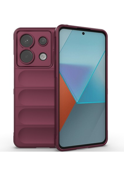 Xiaomi Redmi Note 13 Pro Için Yumuşak Tpu Kaymaz Telefon Kılıfı - Koyu Kırmızı (Yurt Dışından)