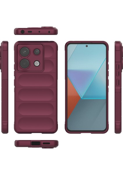 Xiaomi Redmi Note 13 Pro Için Yumuşak Tpu Kaymaz Telefon Kılıfı - Koyu Kırmızı (Yurt Dışından)