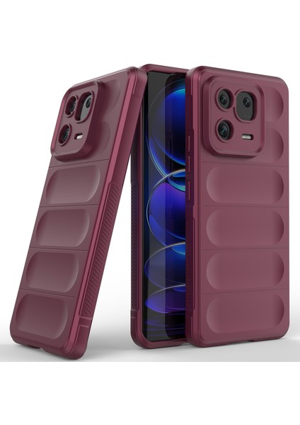 Xiaomi 13 Için Yumuşak Tpu Kaymaz Telefon Kılıfı - Koyu Kırmızı (Yurt Dışından)