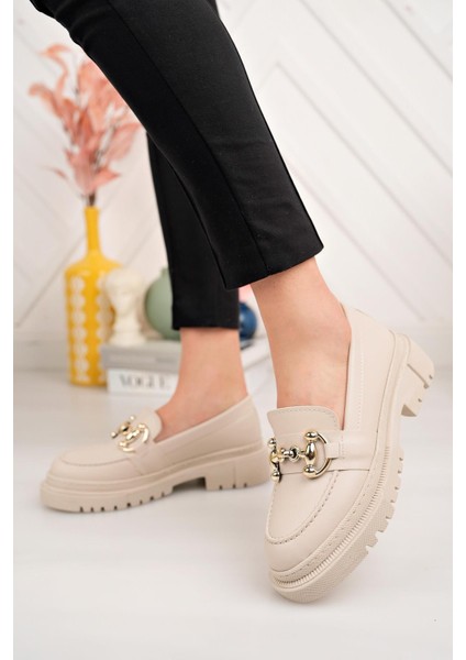 Kadın Loafer Yuvarlak Burun Maskülen Bağcıksız Yüksek Dolgu Taban Oxford Ayakkabı E Siyah Cilt E Siyah Cilt E Siyah Cilt F Nude Cilt modelleri