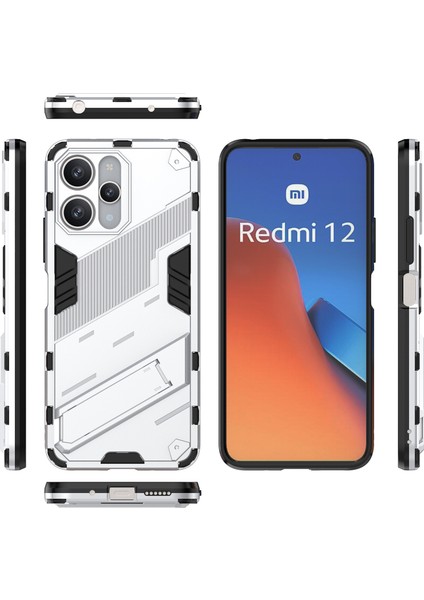 Xiaomi Redmi 12 /note 12R/POCO M6 Pro 5g Için Sert Pc Tpu Hibrit Düşme Önleyici Stand Telefon Kılıfı - Beyaz (Yurt Dışından) fiyatları