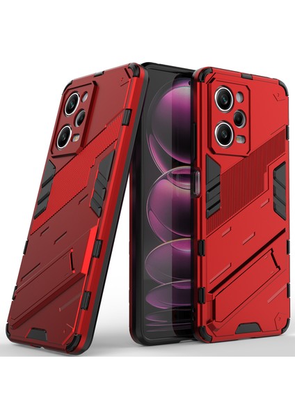Xiaomi Poco X5 Pro /redmi Note 12 Pro 5g Için Sert Pc Tpu Hibrit Düşme Önleyici Stand Telefon Kılıfı - Kırmızı (Yurt Dışından)