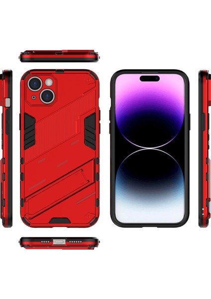 iPhone 14 Plus Için Sert Pc Tpu Hibrit Düşme Önleyici Stand Telefon Kılıfı - Kırmızı (Yurt Dışından) modelleri