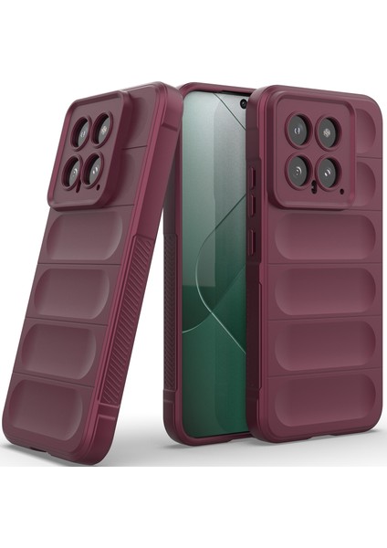 Xiaomi 14 Için Yumuşak Tpu Kaymaz Telefon Kılıfı - Koyu Kırmızı (Yurt Dışından)