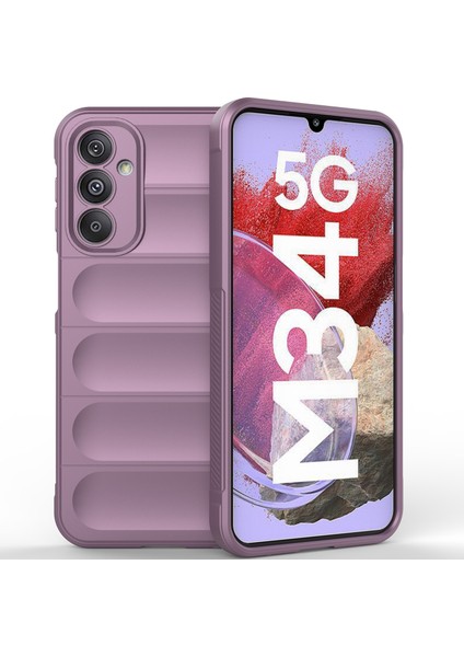 Samsung Galaxy M34 5g Için Yumuşak Tpu Kaymaz Telefon Kılıfı - Mor (Yurt Dışından)