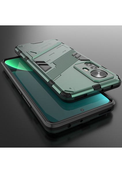 Xiaomi 12 Pro Için Sert Pc Tpu Hibrit Düşme Önleyici Stand Telefon Kılıfı - Yeşil (Yurt Dışından)