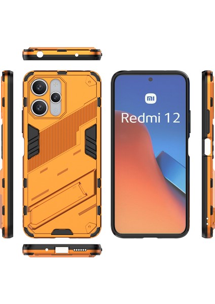 Xiaomi Redmi 12 /note 12R/POCO M6 Pro 5g Için Sert Pc Tpu Hibrit Düşme Önleyici Stand Telefon Kılıfı - Turuncu (Yurt Dışından) fiyatları