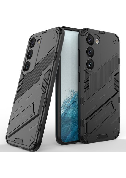 Samsung Galaxy S23 Için Sert Pc Tpu Hibrit Düşme Önleyici Stand Telefon Kılıfı - Siyah (Yurt Dışından)