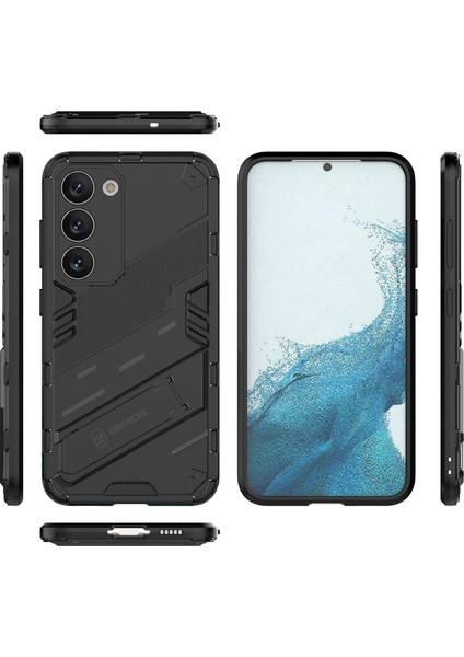 Samsung Galaxy S23 Için Sert Pc Tpu Hibrit Düşme Önleyici Stand Telefon Kılıfı - Siyah (Yurt Dışından) fiyatları