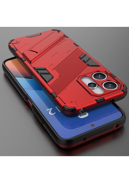 Xiaomi Redmi 12 /note 12R/POCO M6 Pro 5g Için Sert Pc Tpu Hibrit Düşme Önleyici Stand Telefon Kılıfı - Kırmızı (Yurt Dışından) indirimleri