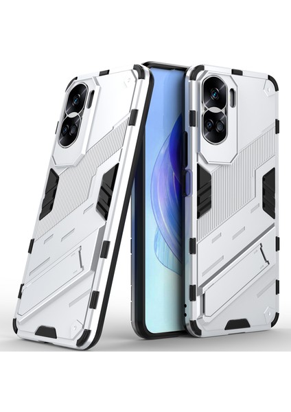 Honor 90 Lite 5g Için Sert Pc Tpu Hibrit Düşme Önleyici Stand Telefon Kılıfı - Beyaz (Yurt Dışından)