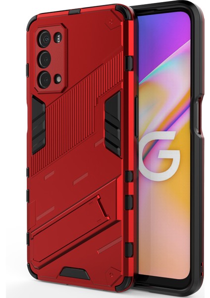 Oppo A54 5G/A74 5G/A93 5g/oneplus Nord N200 Için Sert Pc Tpu Hibrit Düşme Önleyici Stand Telefon Kılıfı - Kırmızı (Yurt Dışından) modelleri