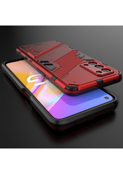 Oppo A54 5G/A74 5G/A93 5g/oneplus Nord N200 Için Sert Pc Tpu Hibrit Düşme Önleyici Stand Telefon Kılıfı - Kırmızı (Yurt Dışından) indirimleri