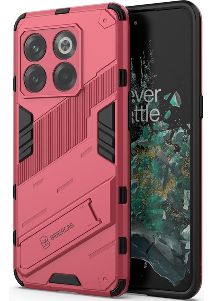 Oneplus 10T Için Sert Pc Tpu Hibrit Düşme Önleyici Stand Telefon Kılıfı - Sıcak Pembe (Yurt Dışından) modelleri