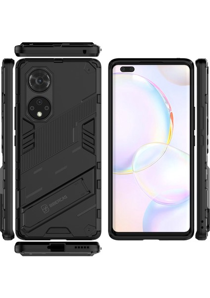 Huawei Nova 9 Pro /honor 50 Pro Için Sert Pc Tpu Hibrit Düşme Önleyici Stand Telefon Kılıfı - Siyah (Yurt Dışından) fiyatları