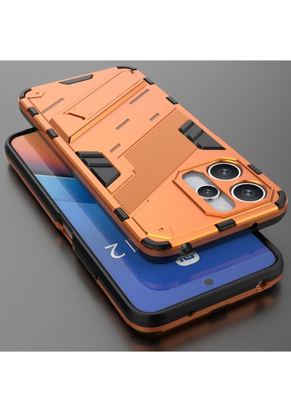 Xiaomi Redmi 12 /note 12R/POCO M6 Pro 5g Için Sert Pc Tpu Hibrit Düşme Önleyici Stand Telefon Kılıfı - Turuncu (Yurt Dışından) indirimleri