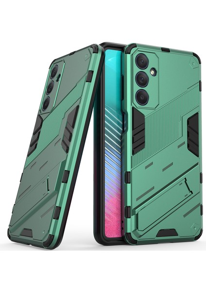 Samsung Galaxy M54 Için Sert Pc Tpu Hibrit Düşme Önleyici Stand Telefon Kılıfı - Yeşil (Yurt Dışından)