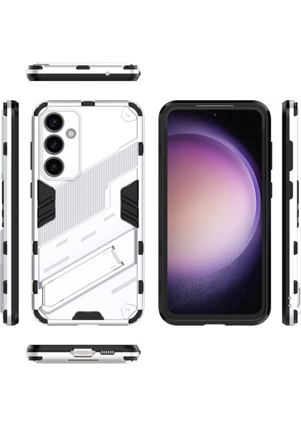 Samsung Galaxy S23 Fe Için Sert Pc Tpu Hibrit Düşme Önleyici Stand Telefon Kılıfı - Beyaz (Yurt Dışından) fiyatları