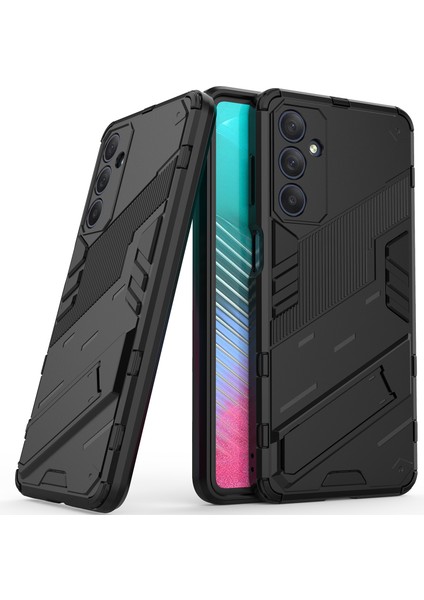 Samsung Galaxy M54 Için Sert Pc Tpu Hibrit Düşme Önleyici Stand Telefon Kılıfı - Siyah (Yurt Dışından)