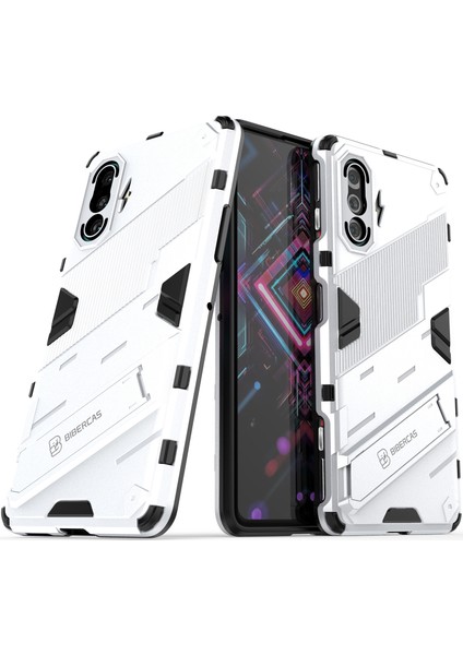 Xiaomi Poco F3 Gt /redmi K40 Gaming Için Sert Pc Tpu Hibrit Düşme Önleyici Stand Telefon Kılıfı - Beyaz (Yurt Dışından)