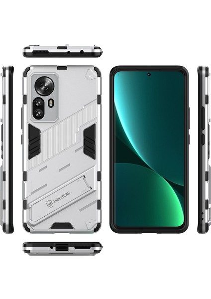 Xiaomi 12 Pro Için Sert Pc Tpu Hibrit Düşme Önleyici Stand Telefon Kılıfı - Beyaz (Yurt Dışından) fiyatları