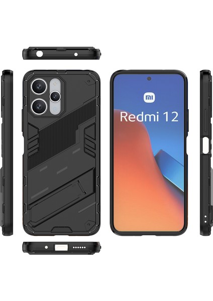 Xiaomi Redmi 12 /note 12R/POCO M6 Pro 5g Için Sert Pc Tpu Hibrit Düşme Önleyici Stand Telefon Kılıfı - Siyah (Yurt Dışından) fiyatları