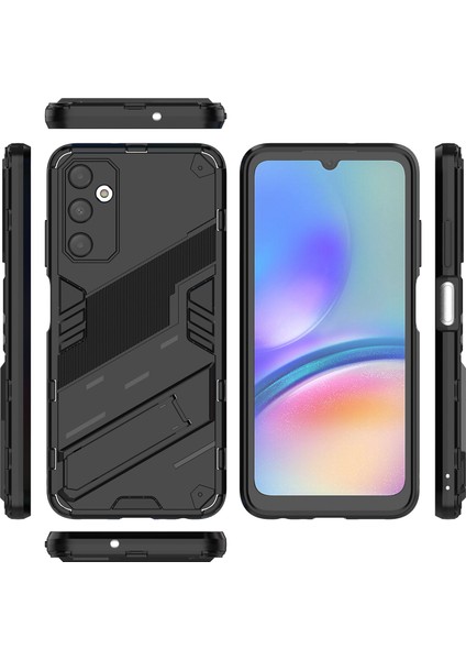 Samsung Galaxy A05S Için Sert Pc Tpu Hibrit Düşme Önleyici Stand Telefon Kılıfı - Siyah (Yurt Dışından)