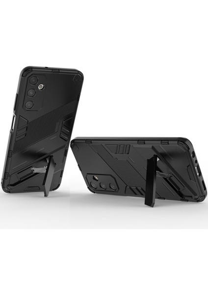 Samsung Galaxy A05S Için Sert Pc Tpu Hibrit Düşme Önleyici Stand Telefon Kılıfı - Siyah (Yurt Dışından)