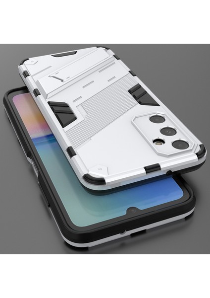 Samsung Galaxy A05S Için Sert Pc Tpu Hibrit Düşme Önleyici Stand Telefon Kılıfı - Beyaz (Yurt Dışından)