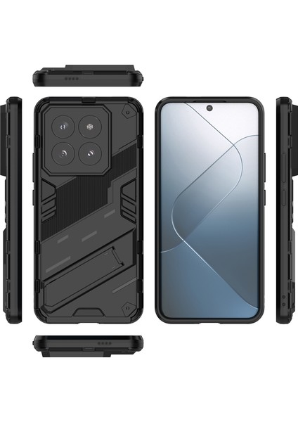 Xiaomi 14 Pro Için Sert Pc Tpu Hibrit Düşme Önleyici Stand Telefon Kılıfı - Siyah (Yurt Dışından) fiyatları