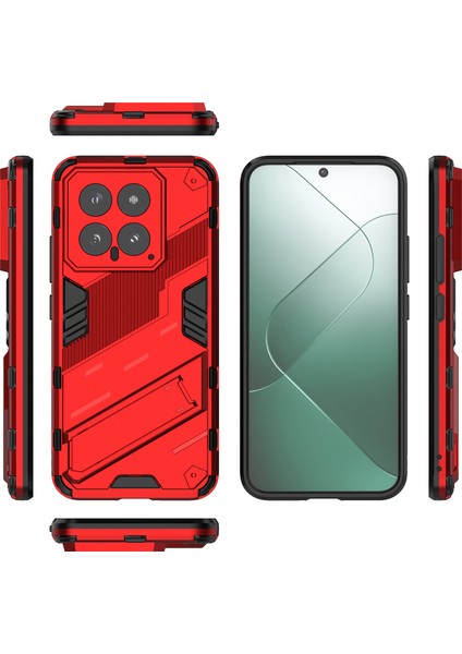 Xiaomi 14 Için Sert Pc Tpu Hibrit Düşme Önleyici Stand Telefon Kılıfı - Kırmızı (Yurt Dışından) fiyatları