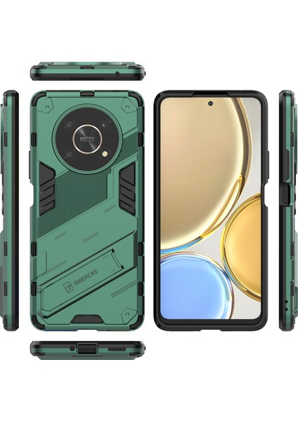 Honor X9 /honor X30/MAGIC4 Lite/honor X40 Gt Için Sert Pc Tpu Hibrit Düşme Önleyici Stand Telefon Kılıfı - Yeşil (Yurt Dışından) fiyatları