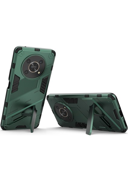 Honor X9 /honor X30/MAGIC4 Lite/honor X40 Gt Için Sert Pc Tpu Hibrit Düşme Önleyici Stand Telefon Kılıfı - Yeşil (Yurt Dışından) fırsatları