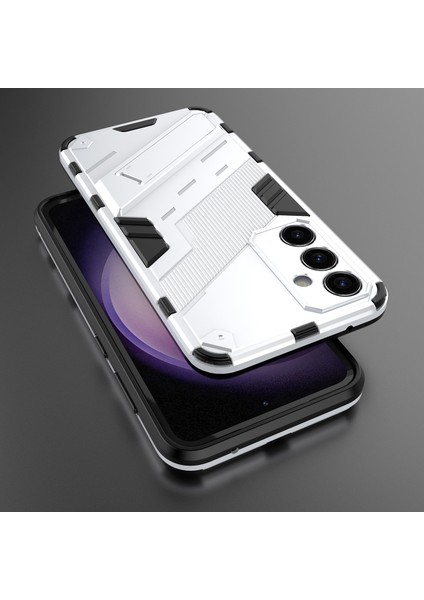 Samsung Galaxy S23 Fe Için Sert Pc Tpu Hibrit Düşme Önleyici Stand Telefon Kılıfı - Beyaz (Yurt Dışından) indirimleri