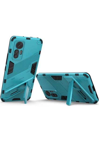 Xiaomi 12 Lite Için Sert Pc Tpu Hibrit Düşme Önleyici Stand Telefon Kılıfı - Mavi (Yurt Dışından)